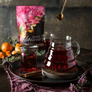 Gardenika Loose Leaf Tea Set Herbal Caffeine Free Set Rooibos Spearmint Chamomile Hibiscus Tulsi Turmeric Ginger Teas 5 Pack Assortment