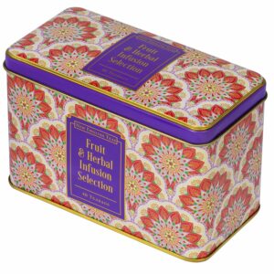 New English Teas Fruit and Herbal Tea in Tin with 40 Teabags Rosehip & Hibiscus Peppermint Chamomile & Black Tea with Lemon & Ginger