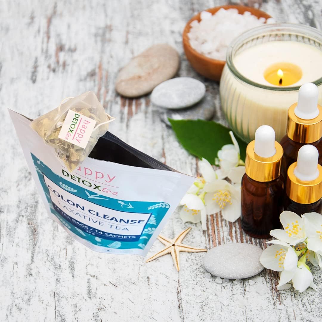 Colon Cleanse Herbal Detox Tea Digestion & Bloated Belly Relief 28 day Supply 14 Tea Bags