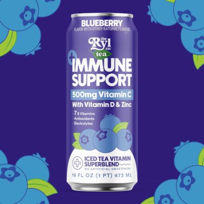 Ryl Immune Support Tea Blueberry 500mg Vitamin with Vitamin D & Zinc 16.0 Fl Oz 12 Pack