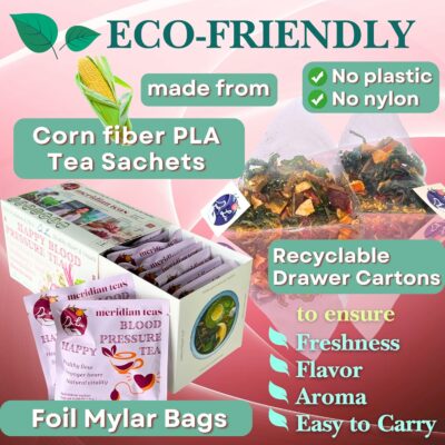 Dr. Lu’s Happy Blood Pressure Tea 100% Natural Heart Functional Tea for Blood Pressure Support 10 Pyramid Bags