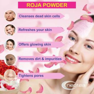 Neotea Edible Rose Petal Powder For Cooking Herbal Tea Smoothies Toppings 100 GM