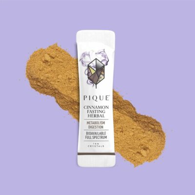 Pique Organic Cinnamon Spice Herbal Tea Crystals Caffeine Free Fasting Tea for Healthy Digestion 28 Single Serve Sticks Pack of 1