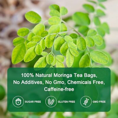 Moringa Tea Bags 100% Pure Moringa Leaf Tea 40 Teabags