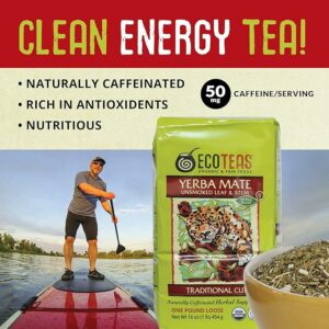 ECOTEAS Organic Yerba Mate Loose Leaf Tea Detox Herbal Tea for Natural Energy Pack of 1
