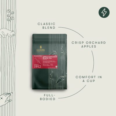 Luxmi estates Apple Cinnamon Black Tea 50 Tea Bags 100g 50 Cups Bulk Pack