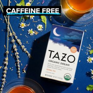 TAZO Organic DREAM Herbal Tea Bags Caffeine Free Bedtime Tea 16 Tea Bags