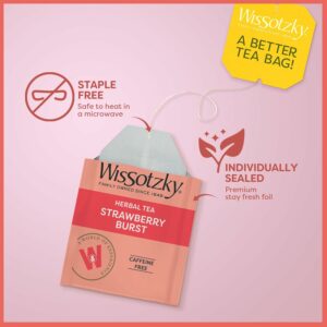 Wissotzky Strawberry Burst Herbal Tea 20 Tea Bags Caffeine Free Tea