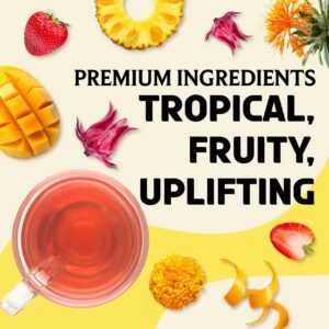 BREWIX Mango Marvel Herbal Loose Tea Made with Hibiscus Mango Pineapple Orange Peel Strawberry 50+ Cups