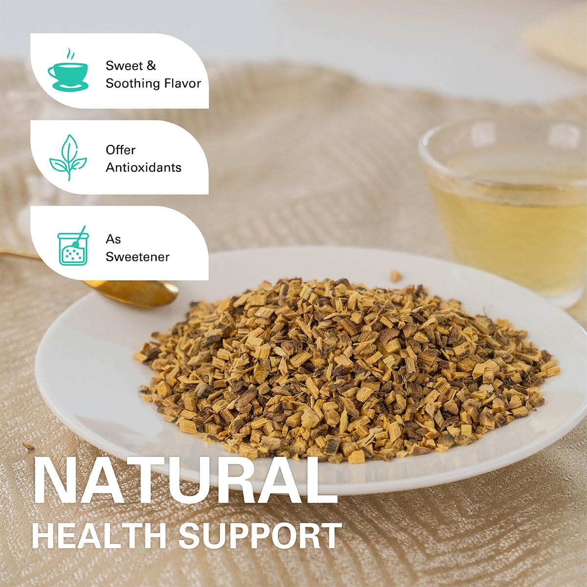 WT WEETEE Organic Licorice Root Tea Organic Pure Licorice Root Loose Cut and Sifted Naturally Caffeine free