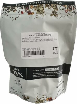 Tealyra Hibiscus and Rosehips Herbla Loose Leaf Tea Health Tonic Supports Healthy Blood Pressure Caffeine Free