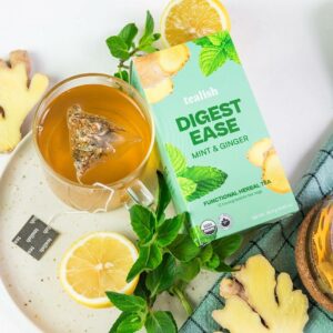 Tealish Organic Digest Ease Herbal Tea for Digestion and Bloating 12 Teabags