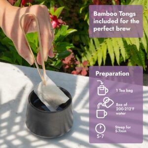 Vital Bloom 120 Tea Bags Lavender Tea Stress Relief Herbal Tea Caffeine Free Free Tongs Included