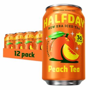 HALFDAY Prebiotic Peach Iced Tea Cans 12 pack