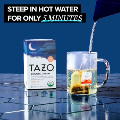 TAZO Organic DREAM Herbal Tea Bags Caffeine Free Bedtime Tea 16 Tea Bags