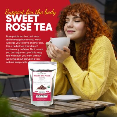 Greenhilltea Rose Petals Dried Flowers in Resealable Pouch Edible Flowers for Herbal Tea 1 OZ bag