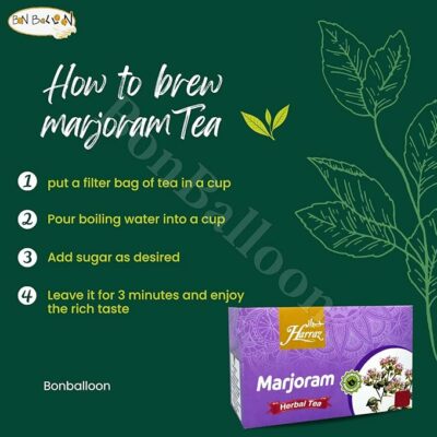Harraz Natural Drink Herbal Marjoram Herbal Kosher Halal 25 Tea Bags