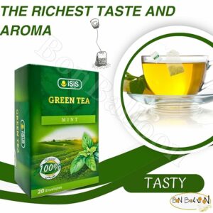 Isis Green Tea Mint Premium Fresh Natural Drink Halal Herbal 20 Bag