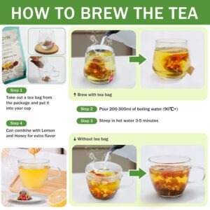 Dandelion Wolfberry Tea 18 Bags Organic Dandy Liver Detox Herbal Tea Natural Blend with 7 Ingredients and Caffeine Free