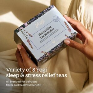 Yogi Relaxation Sampler Box 32 Tea Bags 8 Favorite Herbal Teas for Stress Relief & Sleep Organic & Caffeine Free
