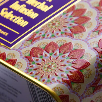 New English Teas Fruit and Herbal Tea in Tin with 40 Teabags Rosehip & Hibiscus Peppermint Chamomile & Black Tea with Lemon & Ginger