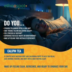 CaliPM Teabags Natural Sleep Tea with California Poppy & Valerian Root Herbal Tea for Relaxation & Discomfort Relief Natural Ingredients 32 Teabags