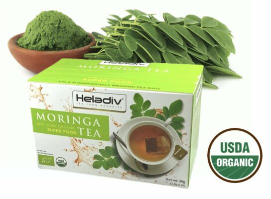 HELADIV Moringa Tea Energy & Immunity Booster Stress Relief 20 Individually Sealed Tea Bags