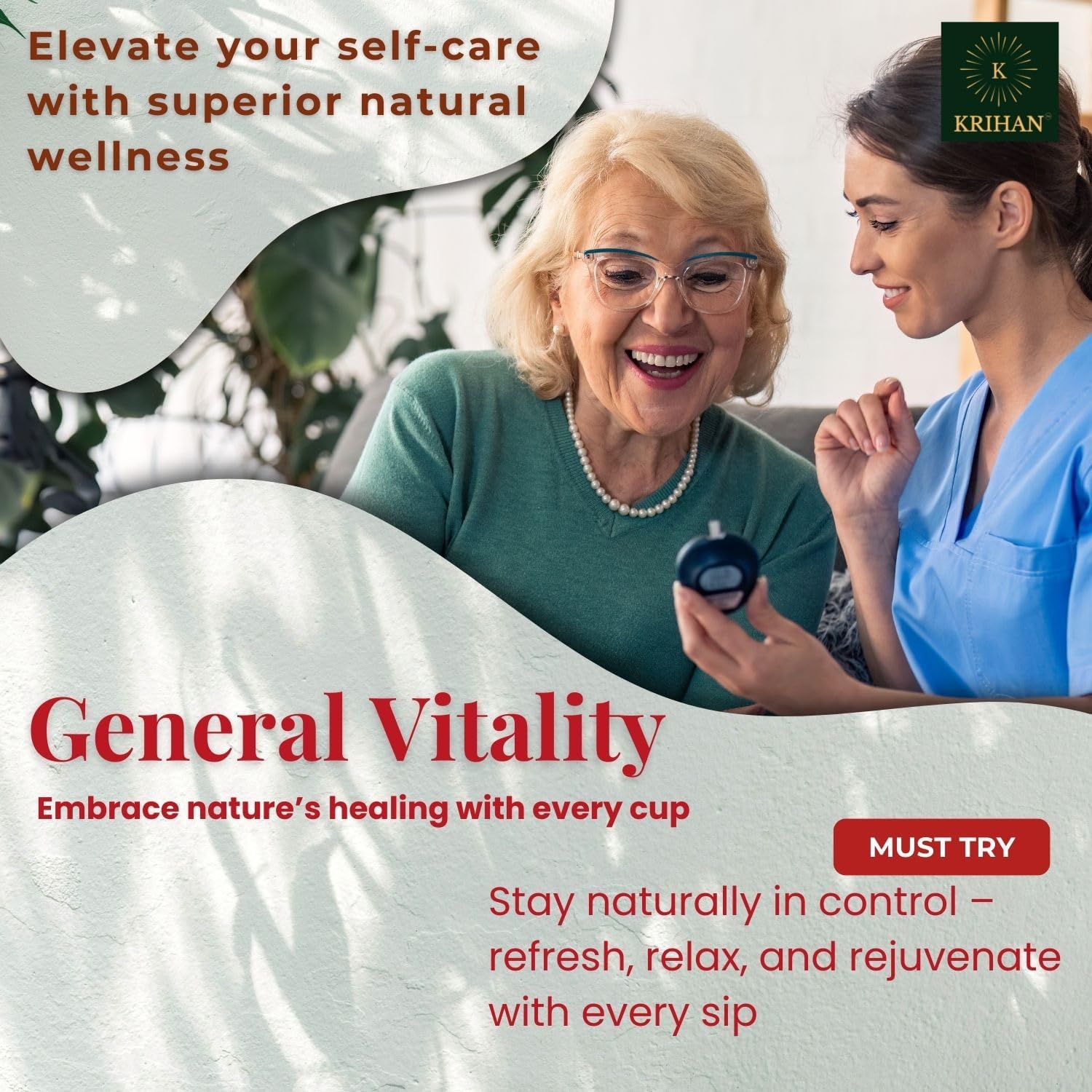 KRIHAN Sugar Balance Herbal Tea 75+ Cups Of Organic Loose Leaf Blend Diabetes Support Caffeine Free Infusion