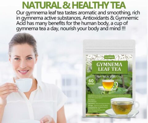 Premium 60 Gymnema Leaf Tea Bags Made with 100% Natural Gymnema Leaves for Diabetics