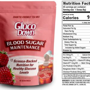GLUCODOWN Delicious Raspberry Tea Mix Blood Sugar & Cholesterol 45 Servings