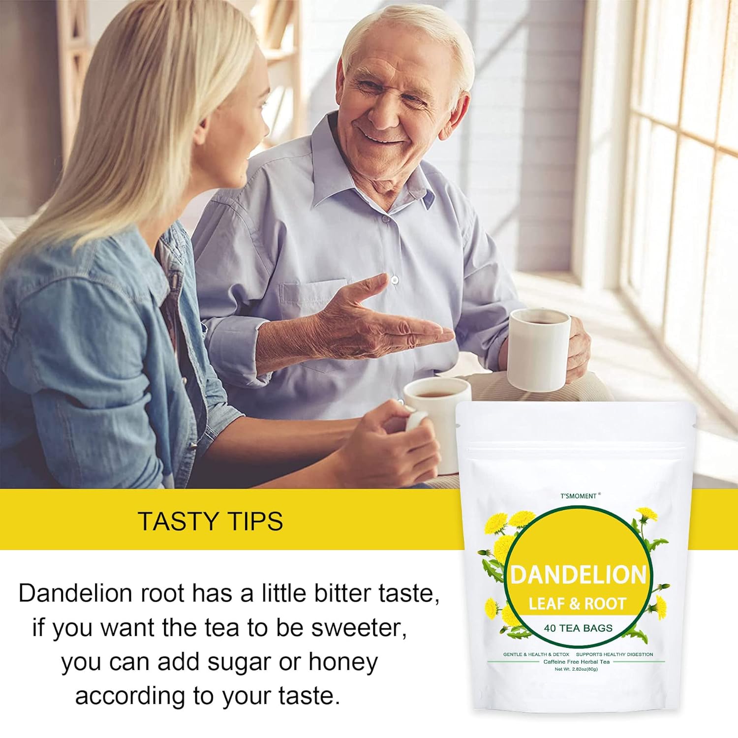 Dandelion Leaf & Root Tea bags 40 Teabags Natural Dandelion Tea for Liver & Kidney Health Caffeine free