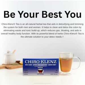 Chiro-Klenz Detox Tea for Colon Cleanse Natural Herbal Tea for Bloating Relief