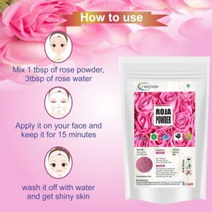 Neotea Edible Rose Petal Powder For Cooking Herbal Tea Smoothies Toppings 100 GM