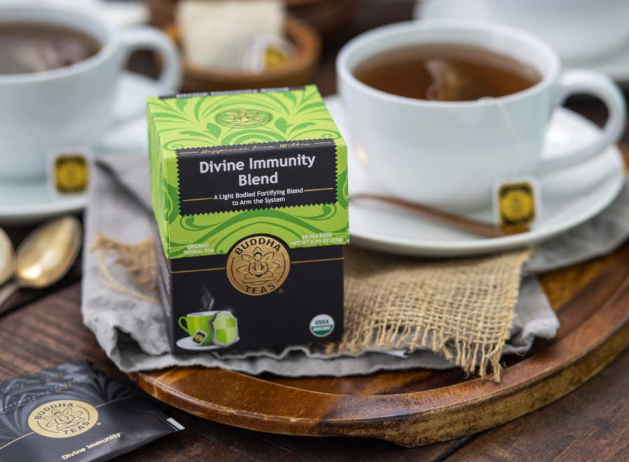 Buddha Teas Organic Divine Immunity Blend With Antioxidants & Minerals 18 Teabags