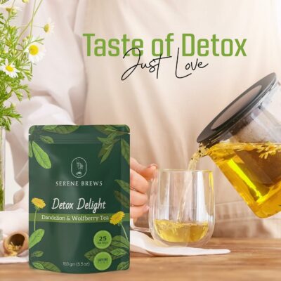 Dandelion Wolfberry Tea Liver Cleanse Detox & Repair Kidney Detox 100% Natural 25 Tea Bags