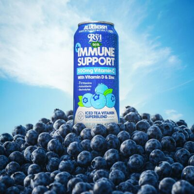 Ryl Immune Support Tea Blueberry 500mg Vitamin with Vitamin D & Zinc 16.0 Fl Oz 12 Pack