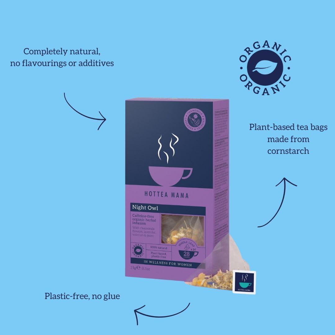 HOTTEA MAMA Night Owl Organic Sleep Support Tea 28 Cups