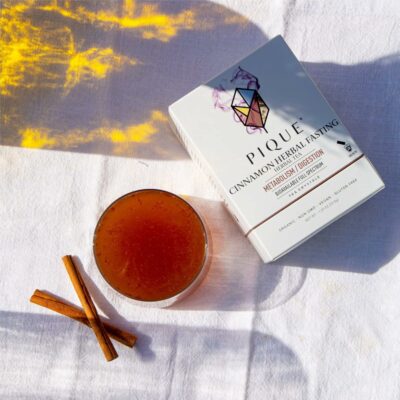 Pique Organic Cinnamon Spice Herbal Tea Crystals Caffeine Free Fasting Tea for Healthy Digestion 28 Single Serve Sticks Pack of 1