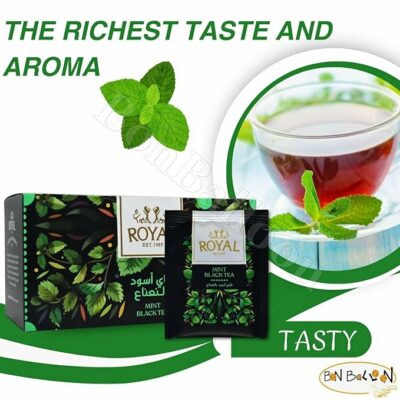 Royal Mint Black Tea Bag Pure Natural Drink Herbal Herb Chai