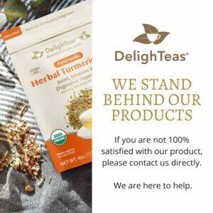 DelighTeas Organic Turmeric Ginger Tea for Joint Immune & Digestive Support 50 Servings