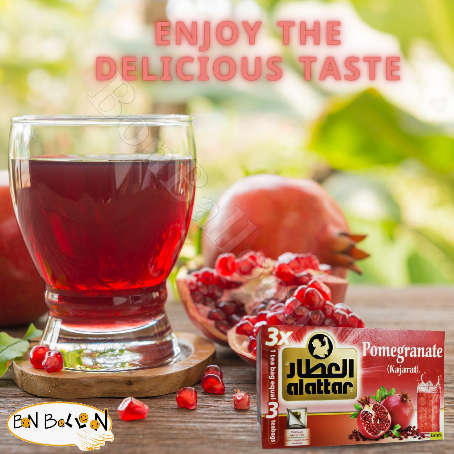 BonBalloon AlAttar Organic Drink Pomegranate Kosher Halal 20 Bags