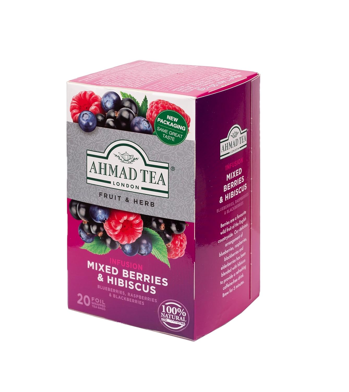 Ahmad Tea Herbal Tea Mixed Berries & Hibiscus Teabags 20 Teabags Pack of 1