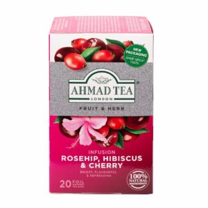 Ahmad Tea Herbal Tea Rosehip Hibiscus & Cherry 20 Teabags Pack of 1