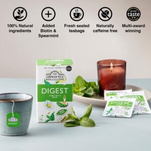 Ahmad Tea Herbal Tea Sweet Mint Fennel & Biotin 'Digest' Natural Benefits Teabags 20 Teabags Pack of 1