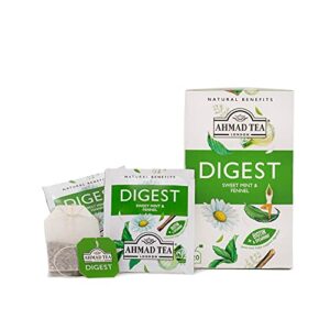 Ahmad Tea Herbal Tea Sweet Mint Fennel & Biotin 'Digest' Natural Benefits Teabags 20 Teabags Pack of 1