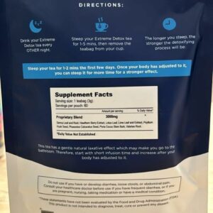 Bella All Natural Extreme Detox Tea Body Cleanse Colon Cleanser & Detox Natural Herbs 3.17 Ounce