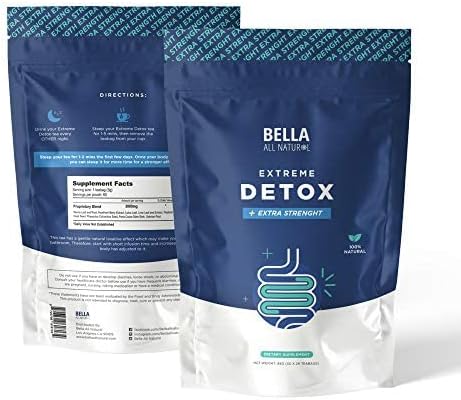 Bella All Natural Extreme Detox Tea Body Cleanse Colon Cleanser & Detox Natural Herbs 3.17 Ounce