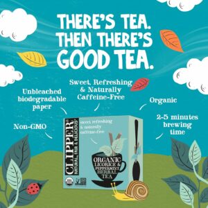 Clipper Tea Peppermint & Licorice Teabags Caffeine Free 50 Tea Bags