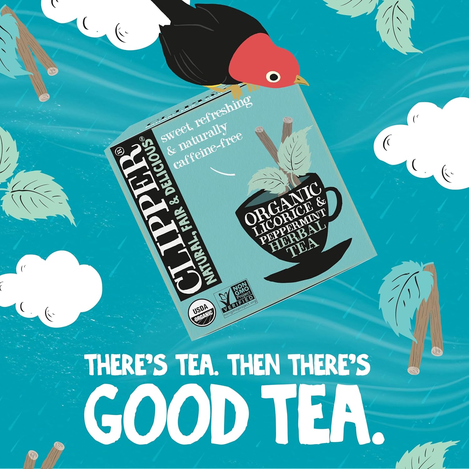 Clipper Tea Peppermint & Licorice Teabags Caffeine Free 50 Tea Bags