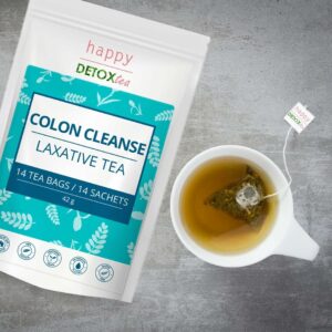Colon Cleanse Herbal Detox Tea Digestion & Bloated Belly Relief 28 day Supply 14 Tea Bags